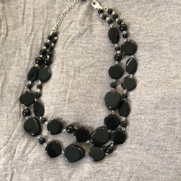 Talbots double strand black stone necklace - Picture 1 of 3